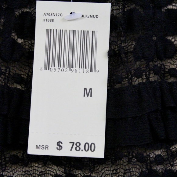 Max Studio Nude Black Lace Skirt NWT M - Picture 2 of 4